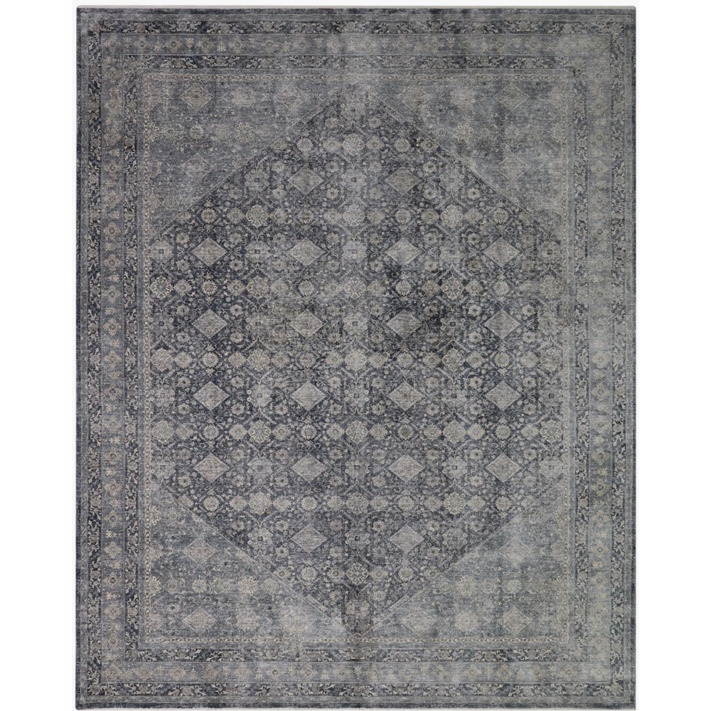 Heritage Bidjar Traditional Distressed Medallion Rug in Blue